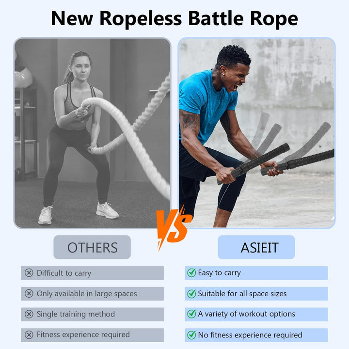 Upgrade Weighted Battle Rope Ohne Seil for Home Gym, Heavy Duty Air Ropes Für Fortgeschrittenes Fitn