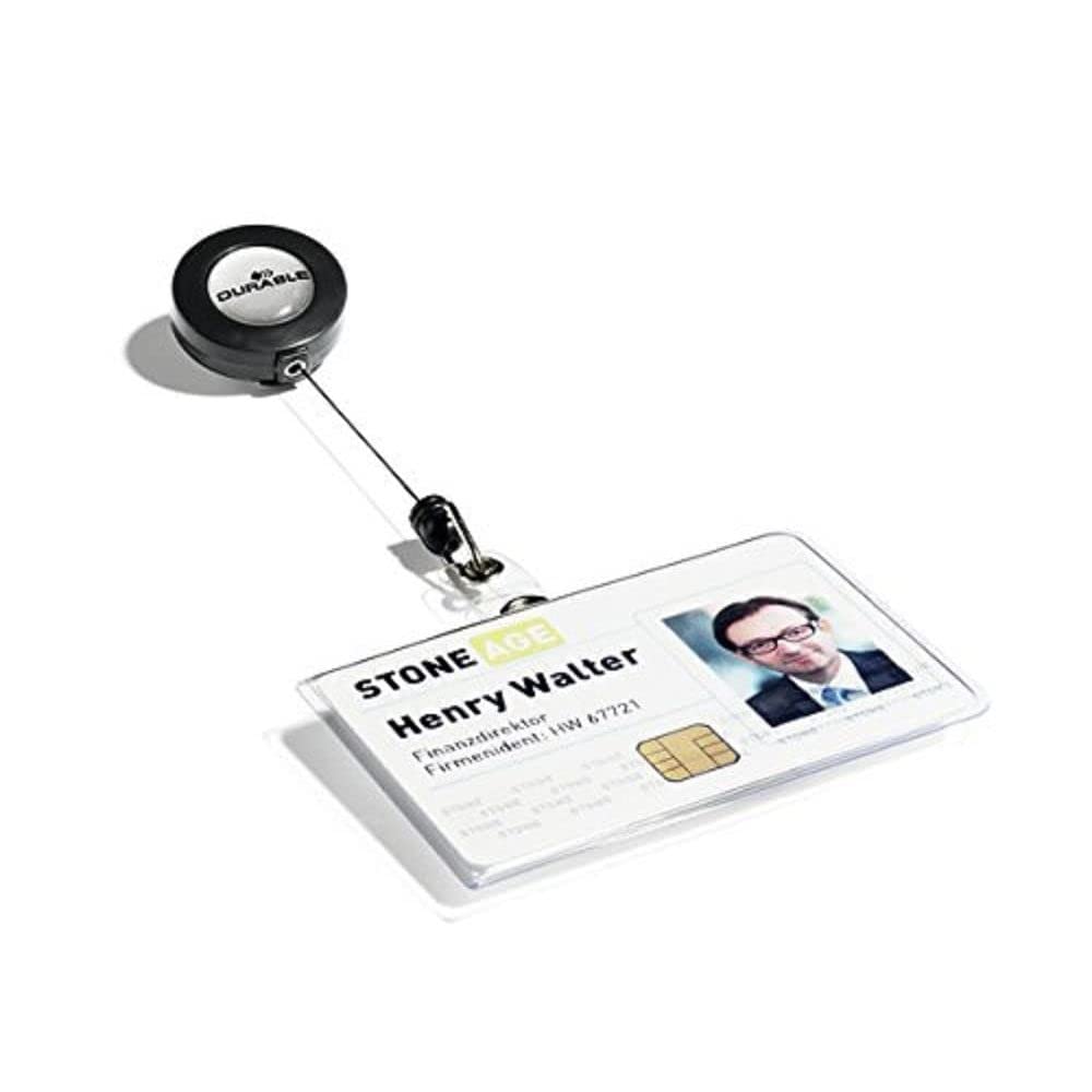 Durable Namensschild (für Betriebs-Ausweise, 54 x 90 mm) Packung à 10 Stück, transparent, 801619 54x