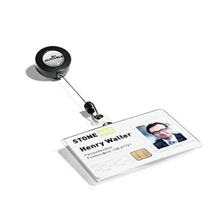 Durable Namensschild (für Betriebs-Ausweise, 54 x 90 mm) Packung à 10 Stück, transparent, 801619 54x