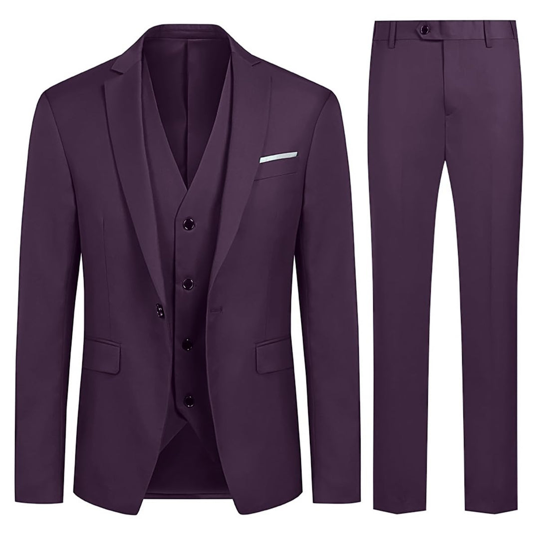 Allthemen Anzug Herren Slim Fit 3 Teilig Anzüge Modern Herrenanzug 3-Teilig Sakko Hose Weste für Bus