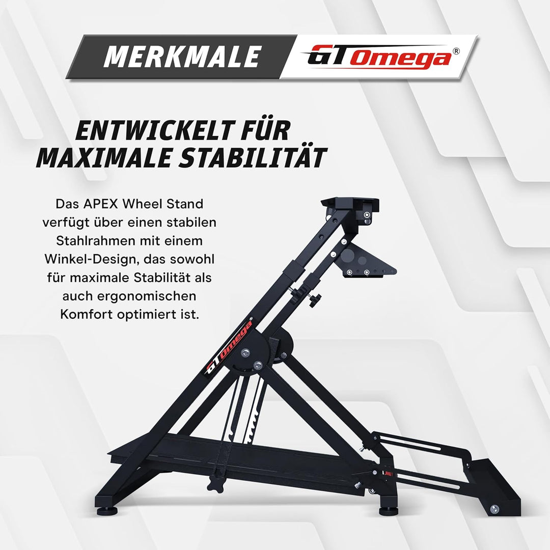 GT OMEGA APEX Lenkradständer – Kompatibel mit Logitech G923, G29, G920, Thrustmaster T300, T500 TX &