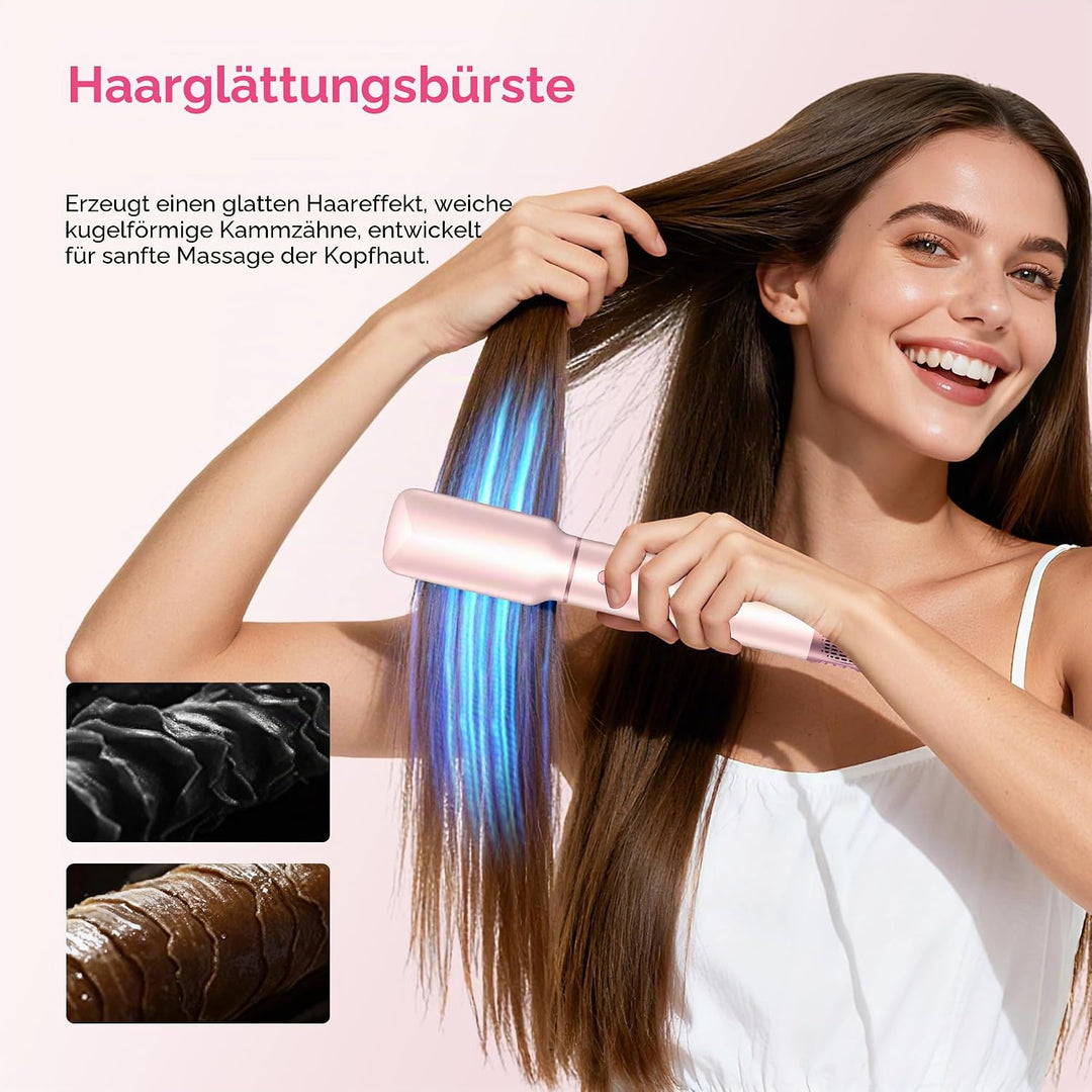 Atopskins 5 in 1 Haarstyler Air Styler Set, 1000W Airbrush,60000RPM Föhnbürste Haarstyler, Lockensta