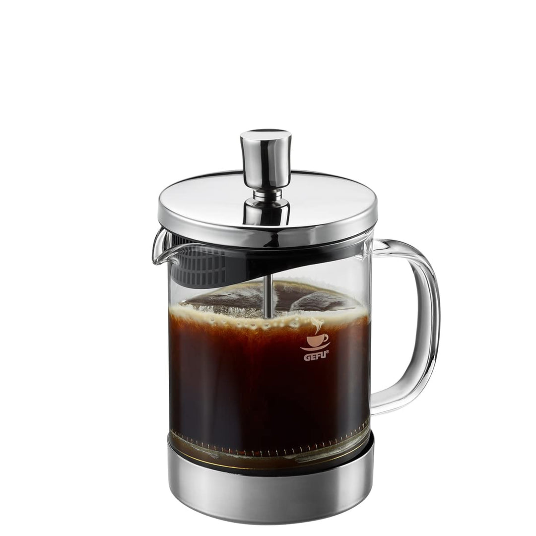 GEFU Kaffeebereiter DIEGO 600 ml | French Press aus Borosilikatglas & Edelstahl | Für 5 Tassen Kaffe