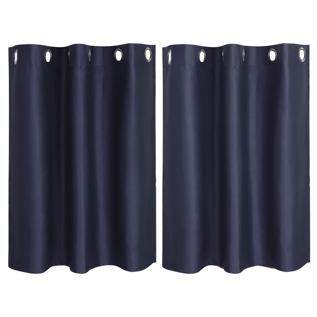 PiccoCasa 2er Set Gardine für Küche Polyester Scheibengardine Kurzgardine Blickdicht Kleine Gardine