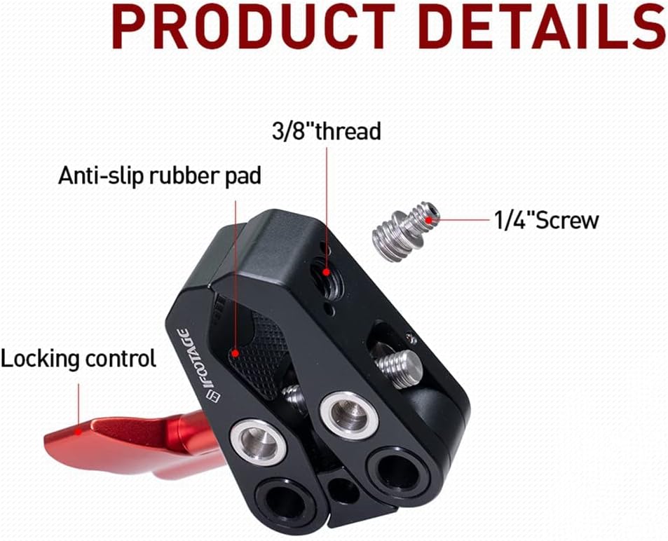 IFOOTAGE PC-01 Long Magic Arm Large Klemmen,Aluminiumlegierung Metal Super C Clamp für DSLR Monitor,