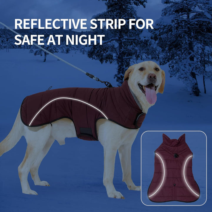 HEYWEAN Mantel Hund Wasserdicht Hundemantel Warm Winter Hundejacke Fleece Hunde Pullover Wintermante