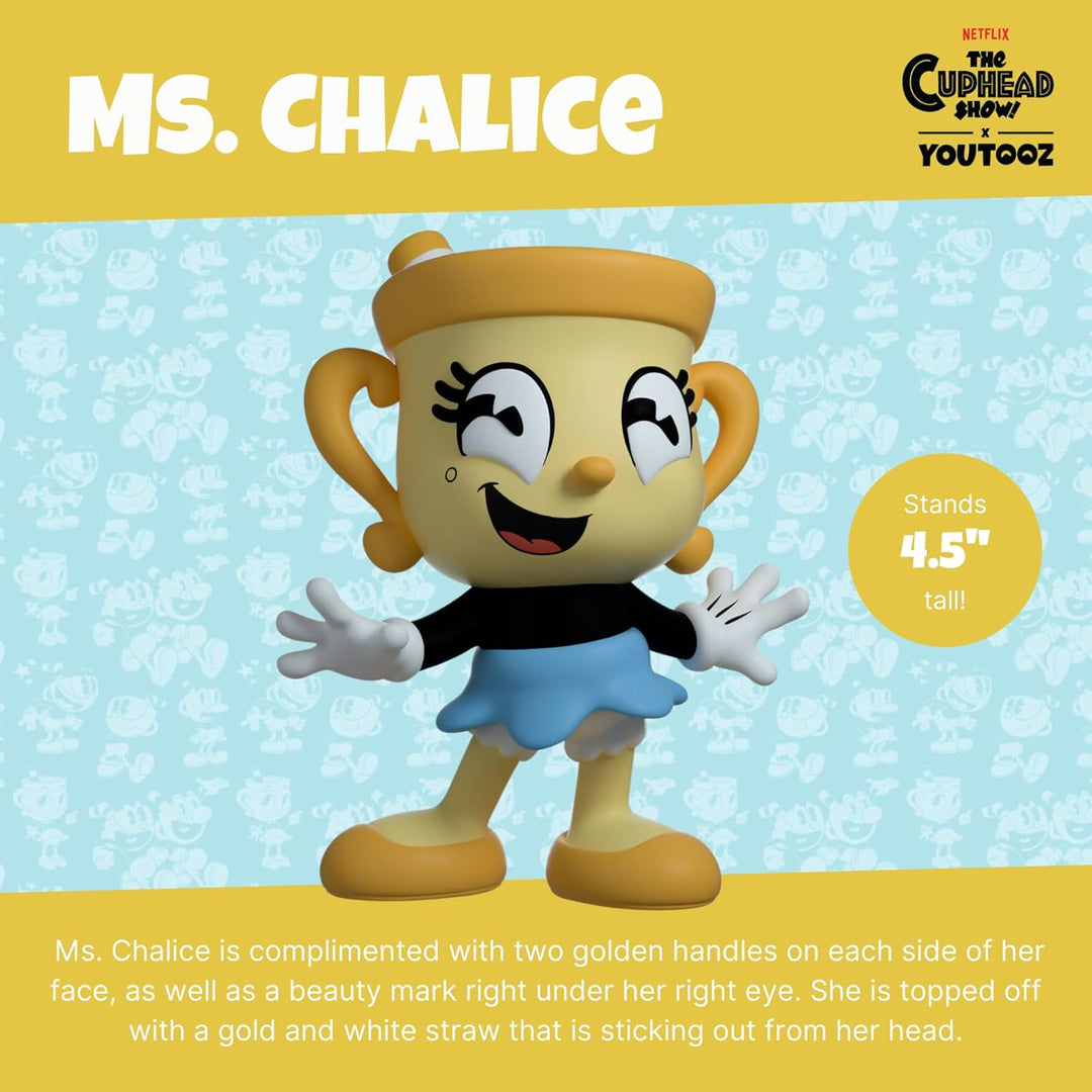 Youtooz Cuphead Ms. Kelch Figur, 11,4 cm Cuphead Youtooz Figur – Vinyl-Figur von Ms Kelch aus Youtoo