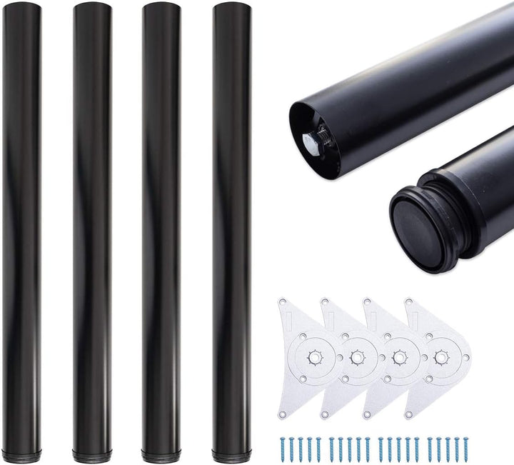 sossai® Premium Tischbeine TBBL | höhenverstellbar | Farbe: Schwarz | 4 Stück | Höhe: 82 cm (820 mm)