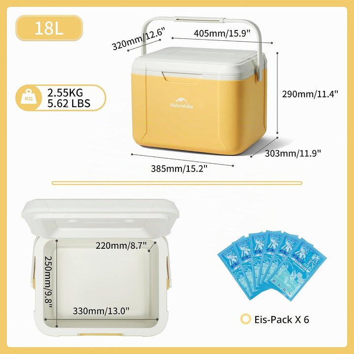 Naturehike Kühlbox 5 Liter/18 Liter Thermobox hochwertige PU Isolierbox 48 Std. Kühlleistung Kühltas