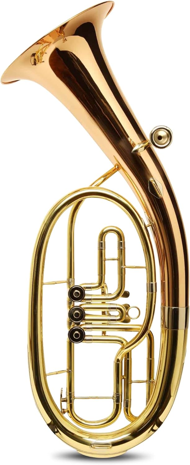SYMPHONIE WESTERWALD® Tenorhorn/Tenor Horn in Goldmessing, Minibalgelenk, inkl. Luxus-Hartschalenkof