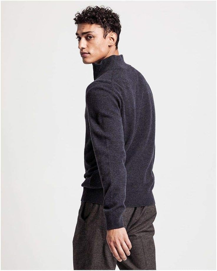 GANT Pullover Lammwolle Herren Half Zip Troyer - Grau XL 2XL 4XL 5XL Übergrossen Grösse 5XL