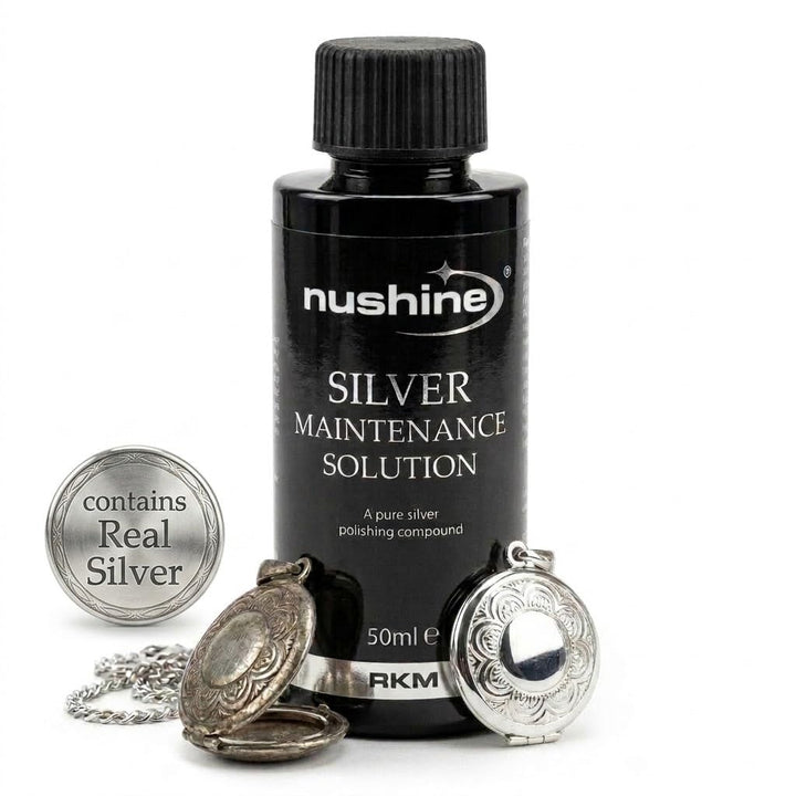 Nushine Silberpflegemittel, 50 ml, enthält Reines Silber (ideal für abgenutztes Silber)