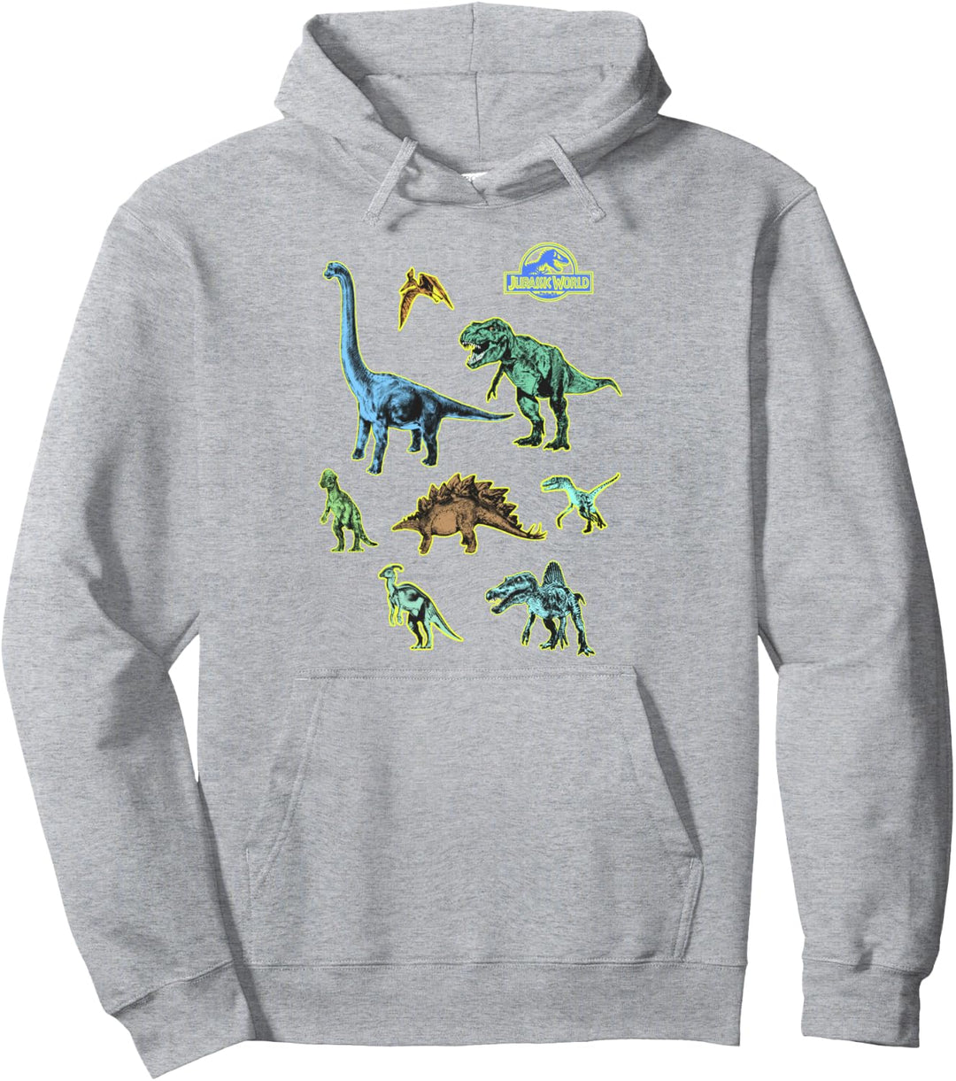Jurassic World Neon Dinosaurs Pullover Hoodie