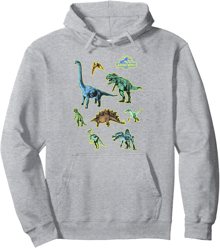 Jurassic World Neon Dinosaurs Pullover Hoodie
