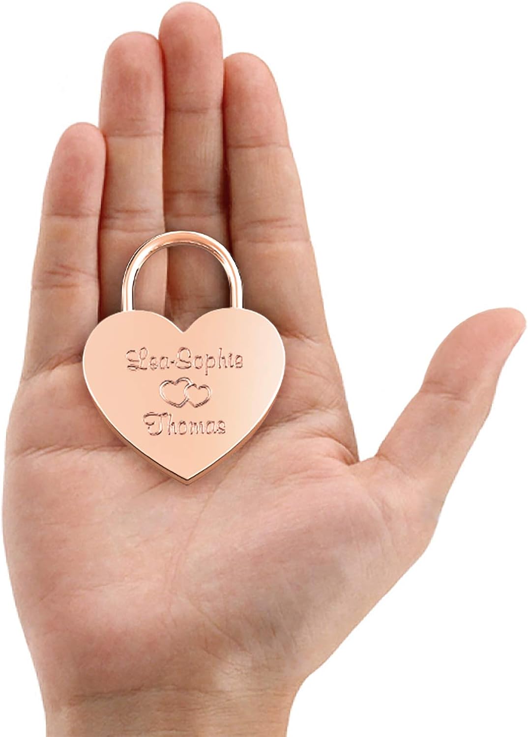 LIEBESSCHLOSS-FACTORY Herz-Schloss Rosé-Gold mit Gravur und Schlüssel, gratis Geschenkbox uvm. Jetzt