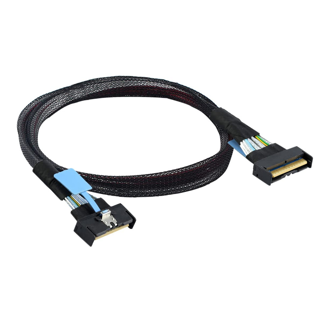 cablecc Mini Cool Edge IO MCIO STR PCI-E 5.0 SFF-8654 PCI-E Slimline SAS 8i 74Pin Stecker auf 74Pin