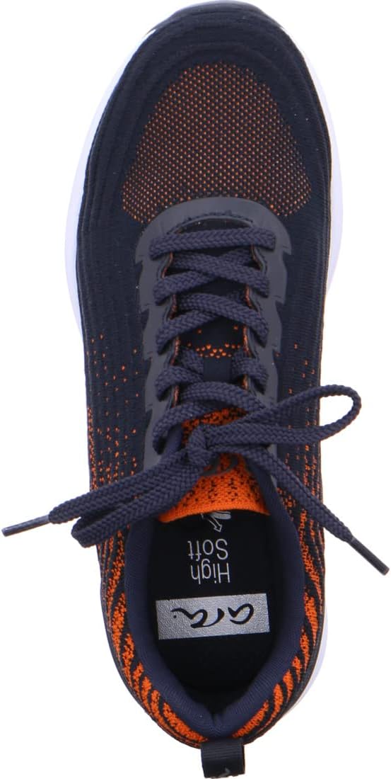 ARA Herren Chicago Low-cut Sneaker 41 EU Blau Orange, 41 EU Blau Orange