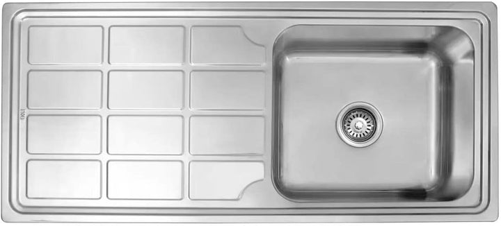 Omeere 100Lx46B,gross, Einbauspüle Edelstahl 304 Materialdicke 0,8 mm, Spülbecken Spüle Küchenspüle
