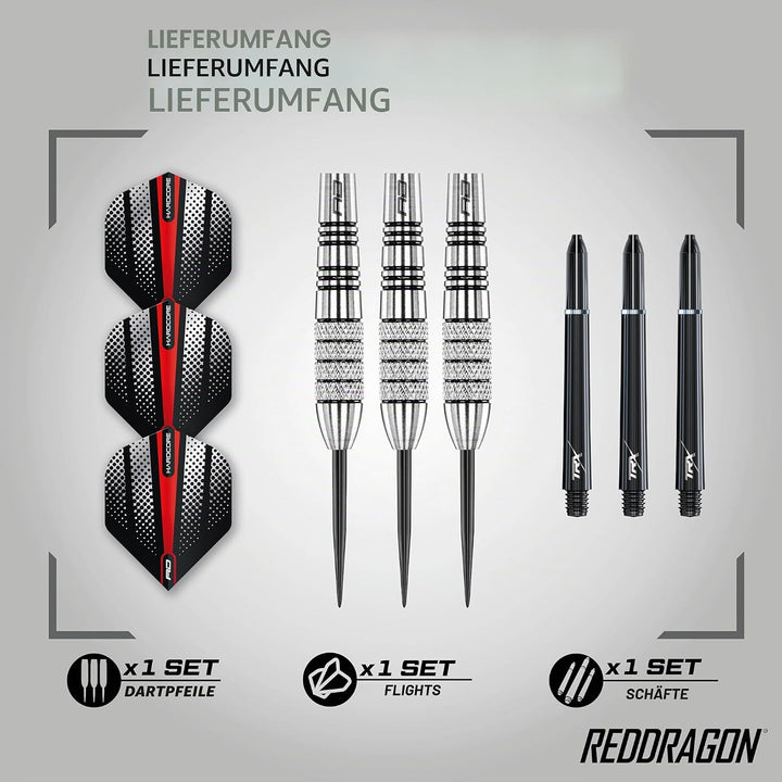 RED DRAGON Sidewinder 23 Gramm Wolfram Darts-Set mit Flights und Stielen