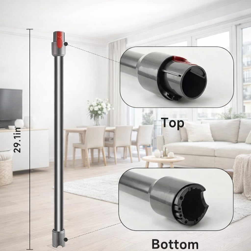 Verlängerungsrohr für Dyson V12 Detect Slim / V10 Digital Slim Stabstaubsauger, 74cm/29in Aluminium
