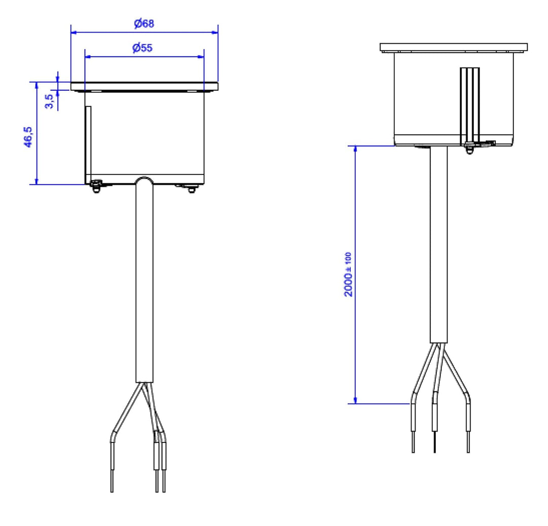 PIX 1xSchuko 2, 0m AEH RAL9010 BACHMANN 926.301