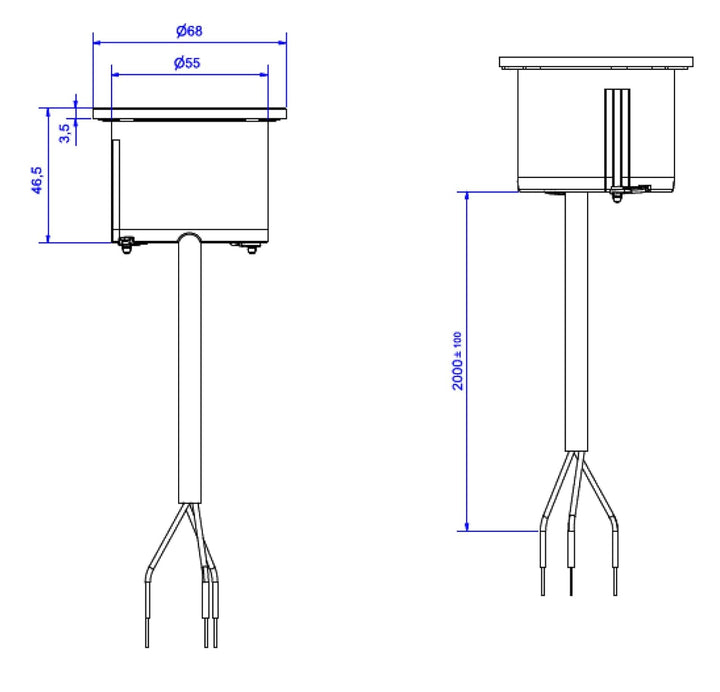 PIX 1xSchuko 2, 0m AEH RAL9010 BACHMANN 926.301