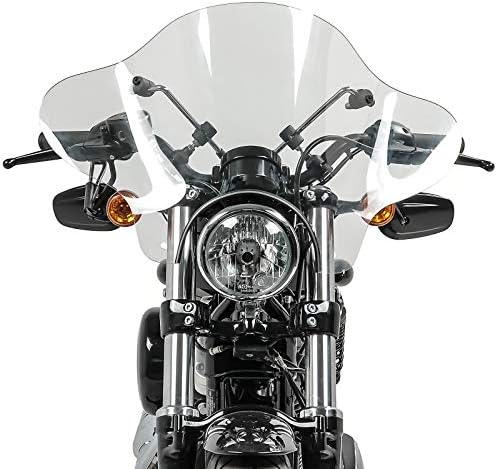 Windschild Batwing mit 4-Punkt-Fixierung für Custom Bikes klar