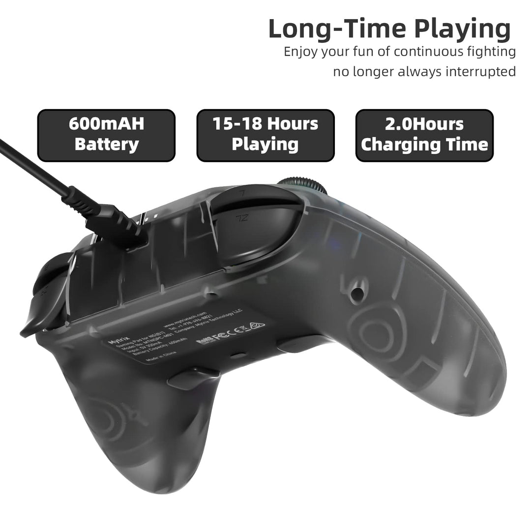 Mytrix Wireless Controller für Nintendo Switch mit RGB Optik Joystick, Mecha-Muster Pro Controller f