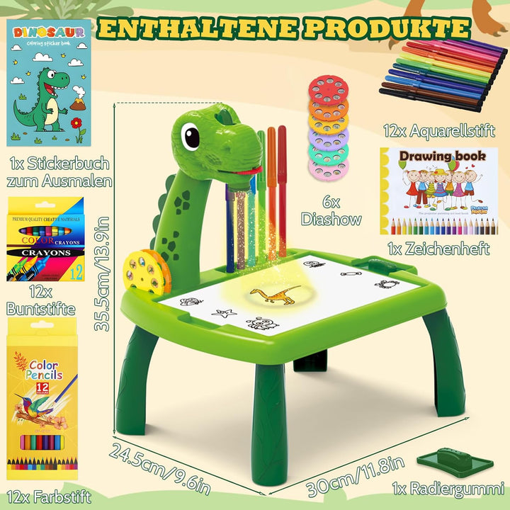 BuzzoXerex Zeichenprojektor für Kinder, Projektion Zeichentafel Kind 48 Stück Malprojektor Kinder Se