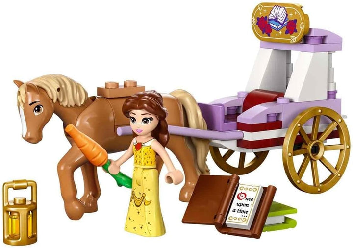 LEGO Disney Princess Belles Pferdekutsche, Prinzessinnen-Set mit Pferde-Spielzeug und Puppe, Kutsche