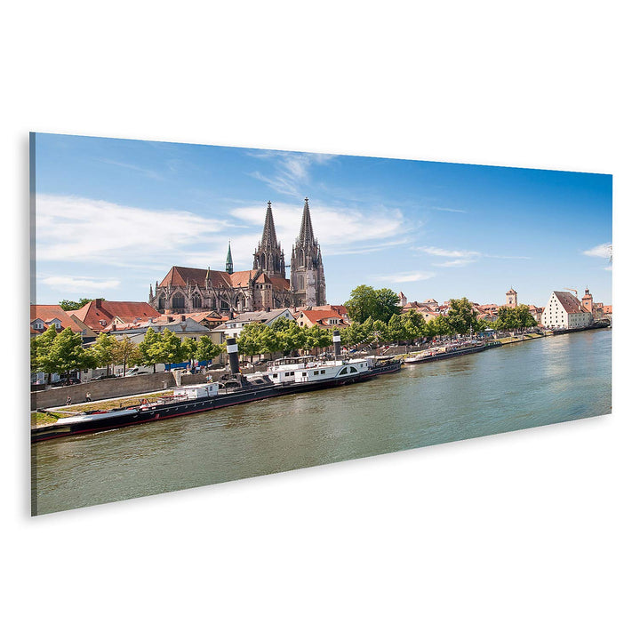 islandburner Bild auf Leinwand Regensburg Dom Donau Deutschland Bilder Wandbilder Poster Leinwand 12
