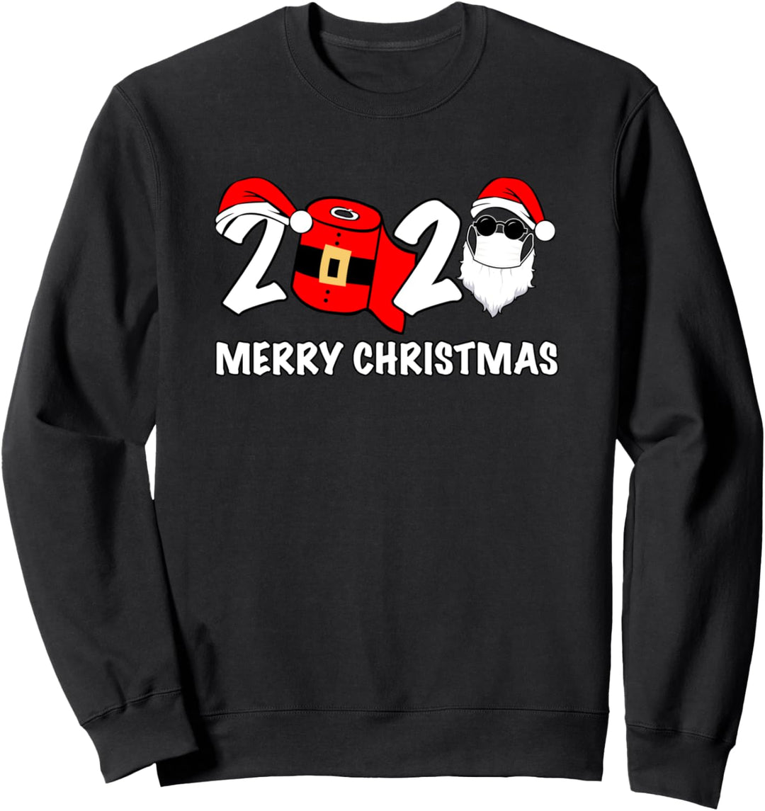 Merry Christmas 2020 Quarantine Christmas Santa Face Mask Sweatshirt