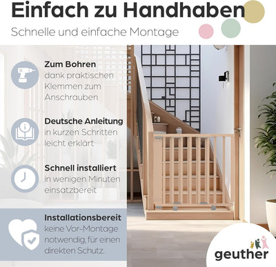 Geuther Treppenschutzgitter Plus - Absperrgitter zur Verhinderung von Stürzen von der Treppe -Verste