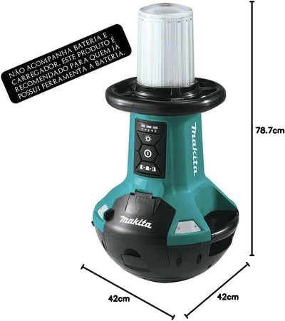 Makita LED-Flächenbeleuchtung (Selbstaufrichtender LED-Baustrahler zur optimalen Ausleuchtung des Ar