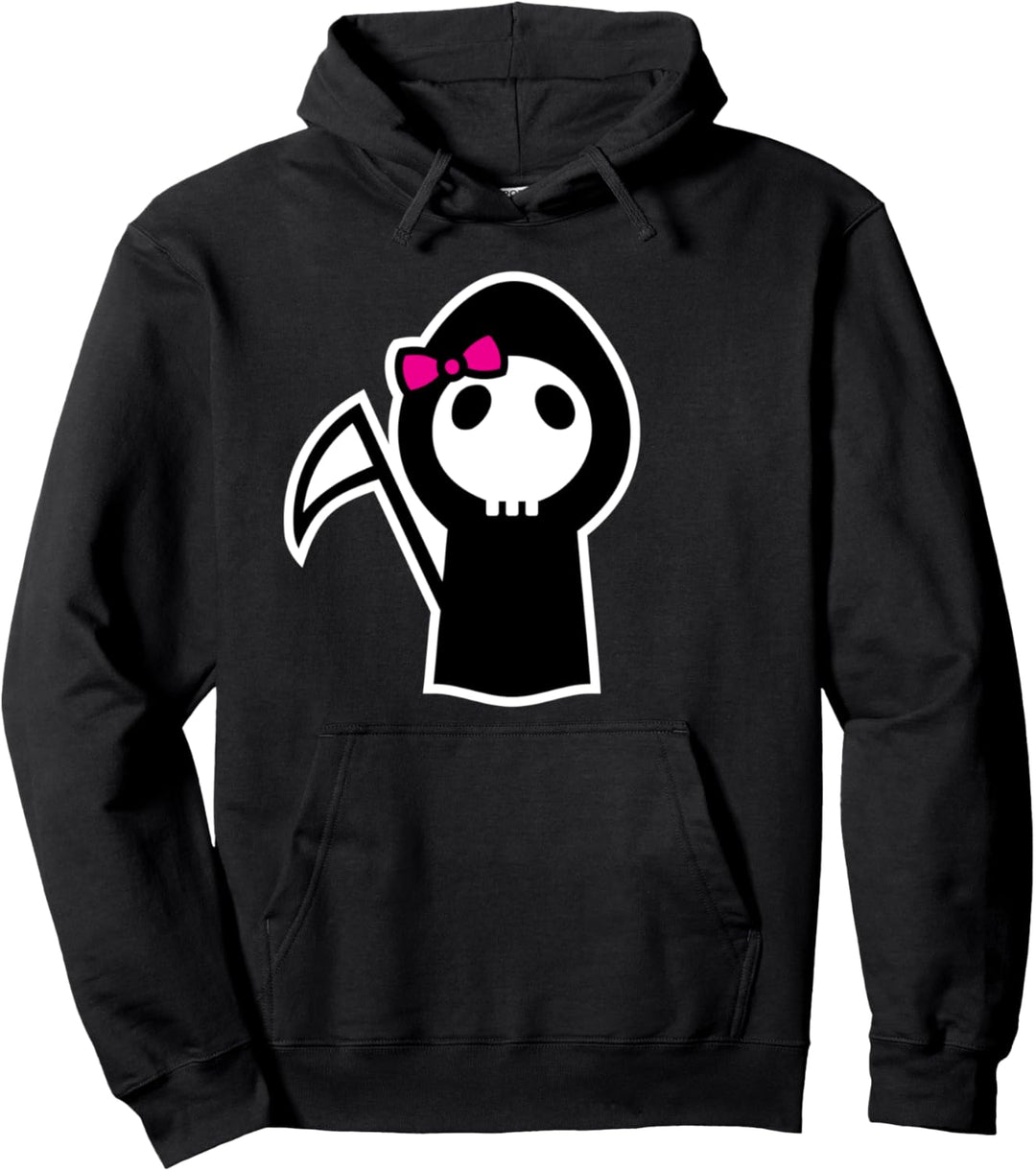 Cute Grim Reaper Skeleton Girls Halloween Pullover Hoodie