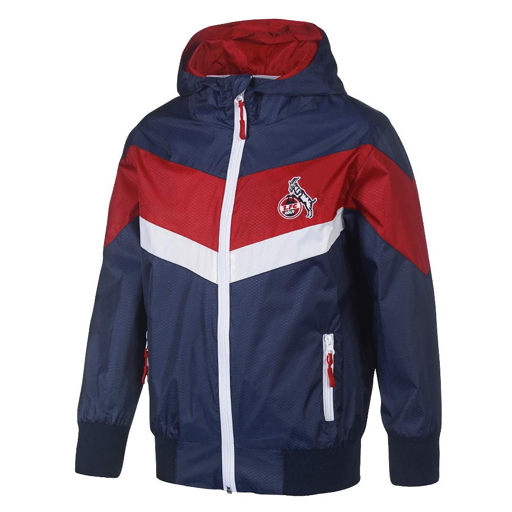 Unbekannt 1. FC Köln Kids Windbreaker „Sportstrasse” Gr.110/116-164 164 Blau, 164 Blau