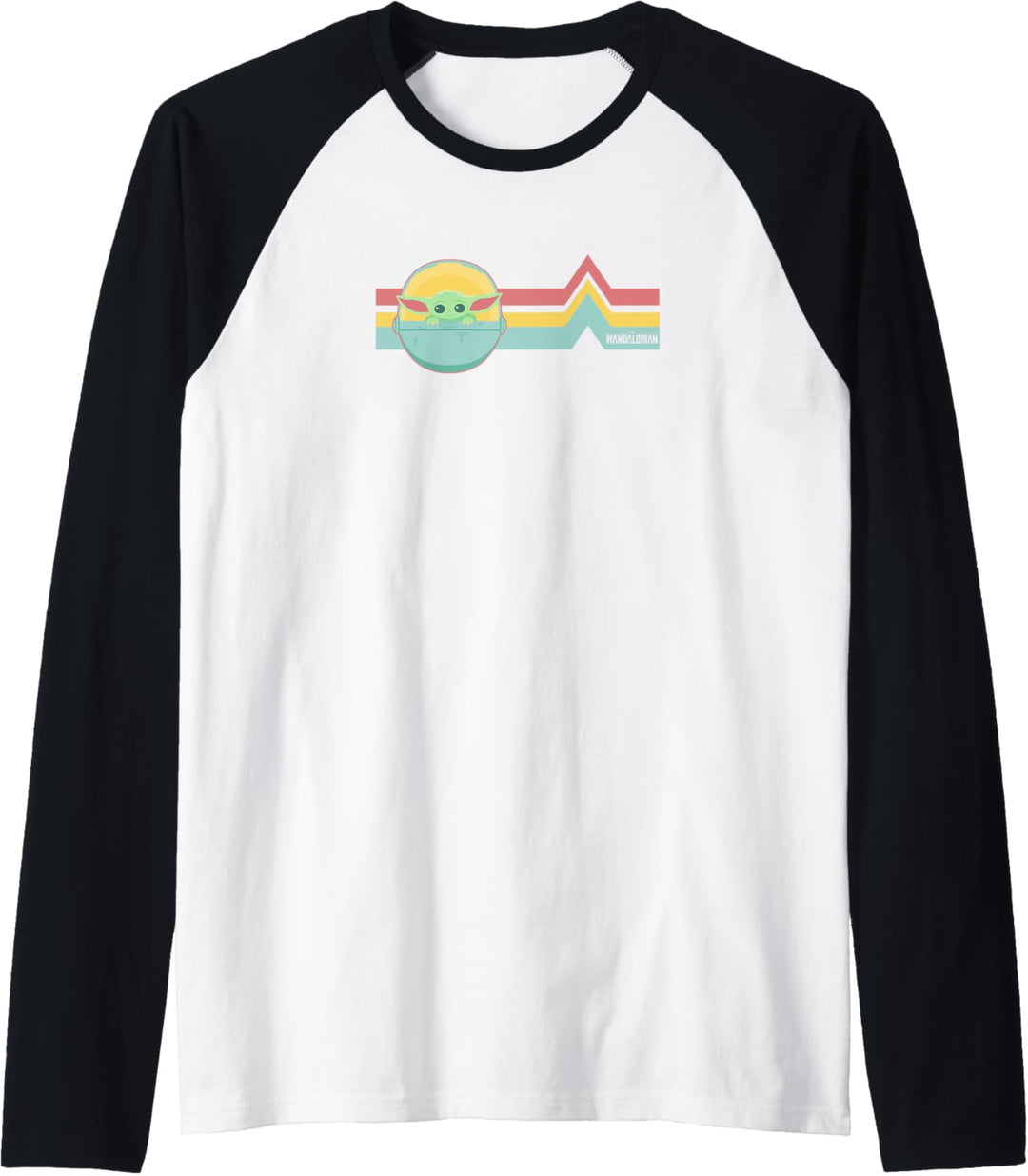 Star Wars The Mandalorian The Child Rainbow Chest Lines Raglan