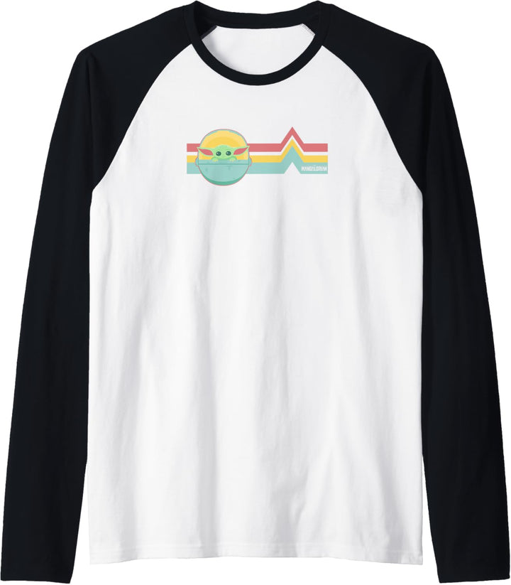 Star Wars The Mandalorian The Child Rainbow Chest Lines Raglan