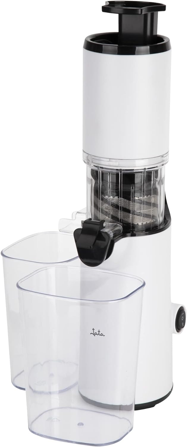 Jata JELI1201 Entsafter für Gemüse und Obst, langsame Entnahme, 60 U/min, 130 W, auslaufsicher, leis