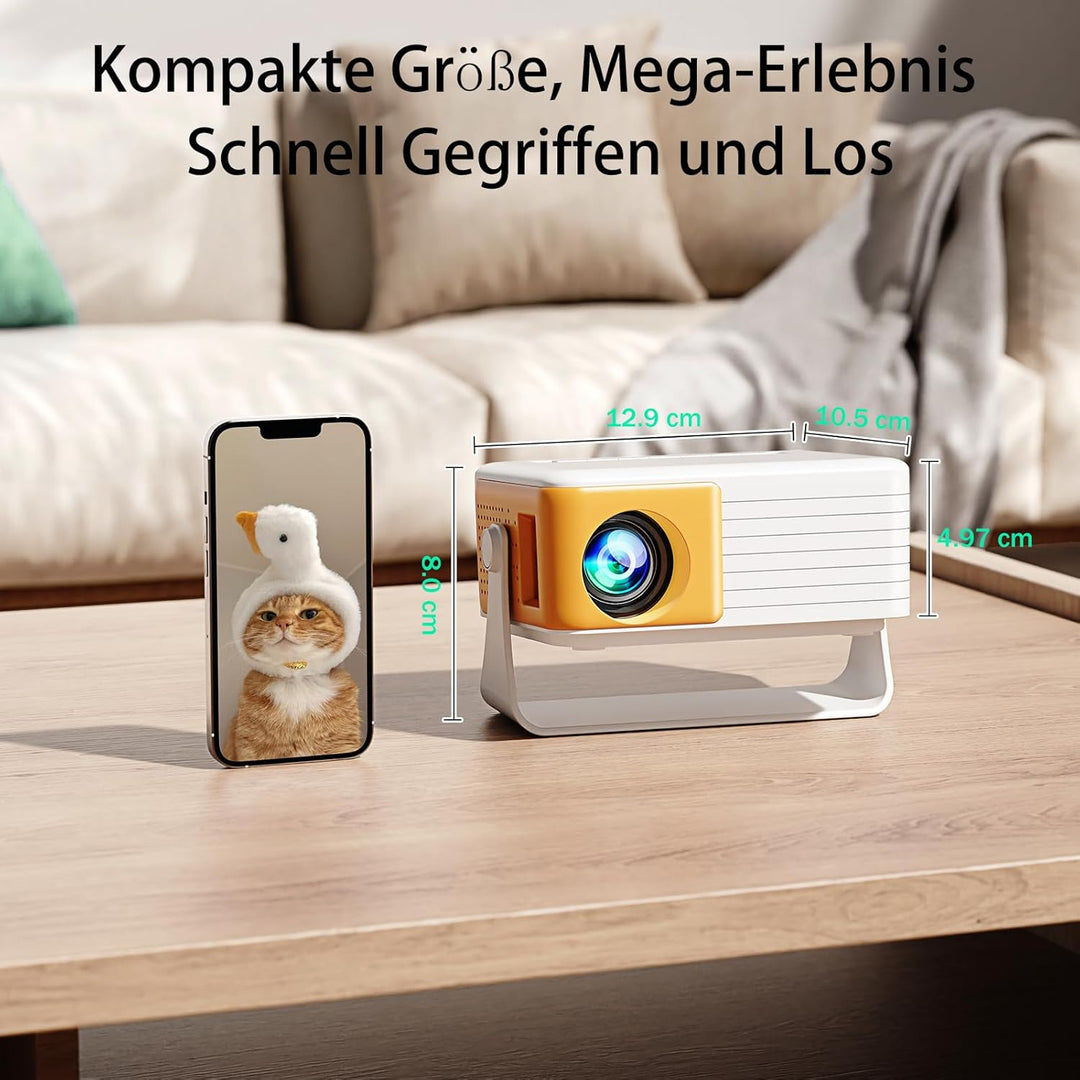 Mini Beamer – Projektor Full HD 1080P unterstützt, Yoton Y3 Beamer Handy für Telefon/PC/PS4/PS5/Xbox