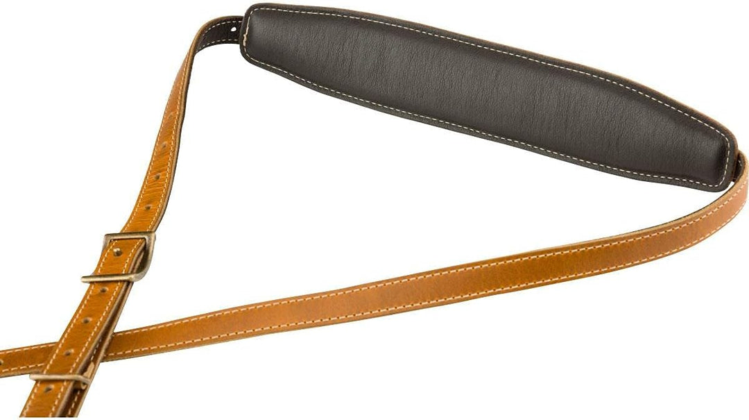 Fender® » MUSTANG® VINTAGE SADDLE STRAP« Gitarrengurt aus Leder - Farbe: Butterscotch Butterscotch 4