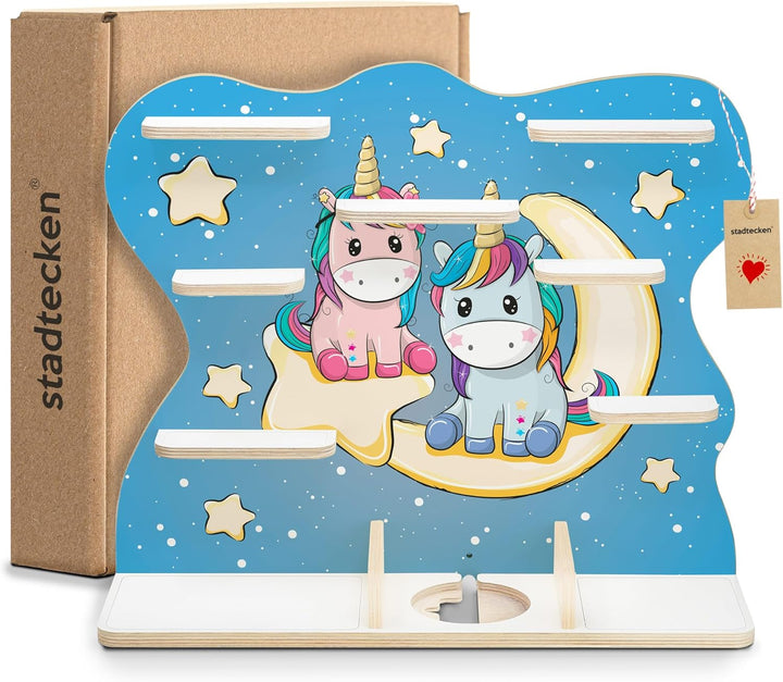 stadtecken Holzregal für Musikbox I Geeignet für die Toniebox und ca. 50 Tonies I Perfekte Tonie Auf