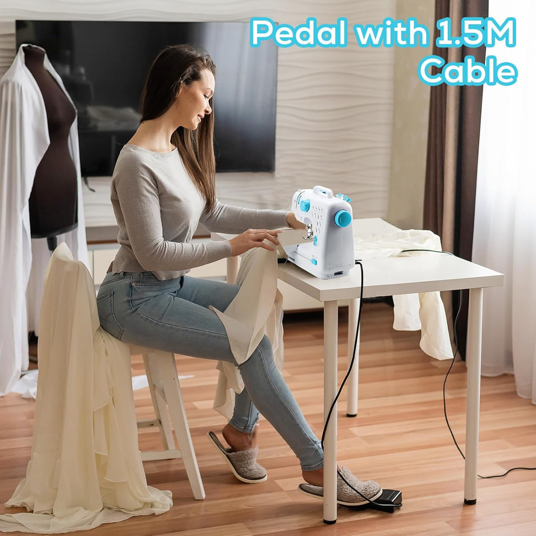 Elektrische Handnähmaschine für Anfänger DIY Werkzeug Geschenk, 12 automatische Nähmuster Geschwindi