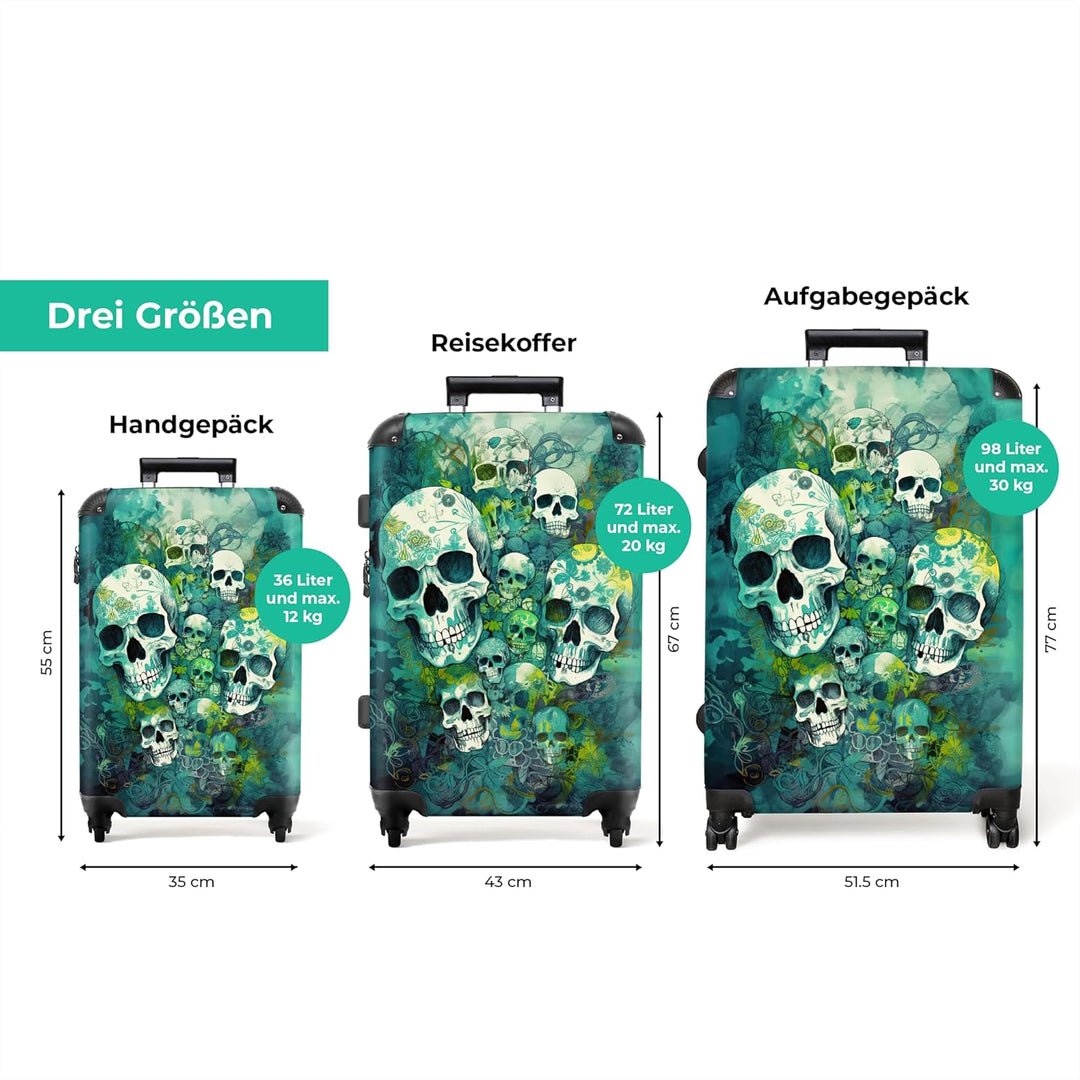 NoBoringSuitcases.com® Koffer XL Gross 77x51.5x28 cm Reisekoffer mit 4 Rollen Leicht Trolley Hartsch