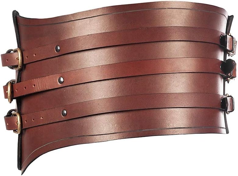 Andracor - Gürtel Römischer Gladiator - Breiter Gürtel mit Nieten und Riemen - Braun Schwarz Grün Ro
