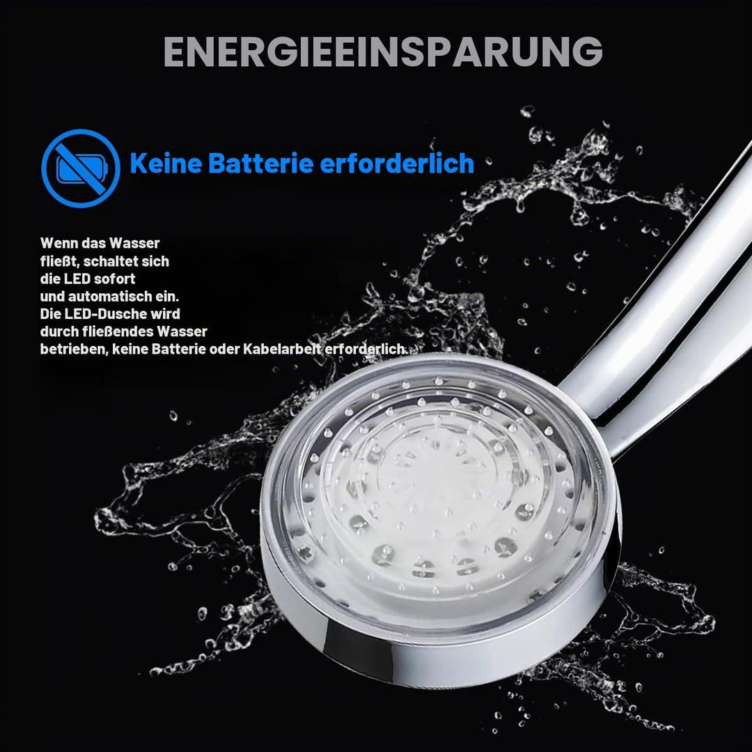 JINYOMFLY LED-Duschkopf, beleuchteter Duschkopf, Farbduschkopf, LED-Handbrause, automatischer Wechse