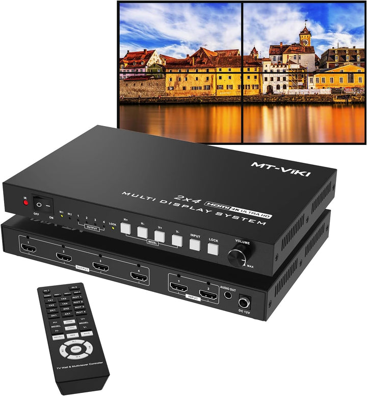 MT-VIKI 4K 2x2 HDMI Videowand Controller 2 in 4 Out Bildschirmspleissung unterstützt 8 Display Modi