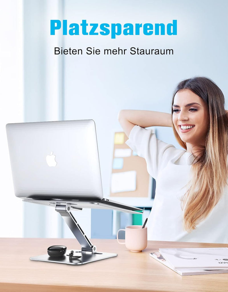 Babacom Laptop Ständer Höhenverstellbar, Faltbarer Laptop Stand aus Aluminiumlegierung Ergonomischer