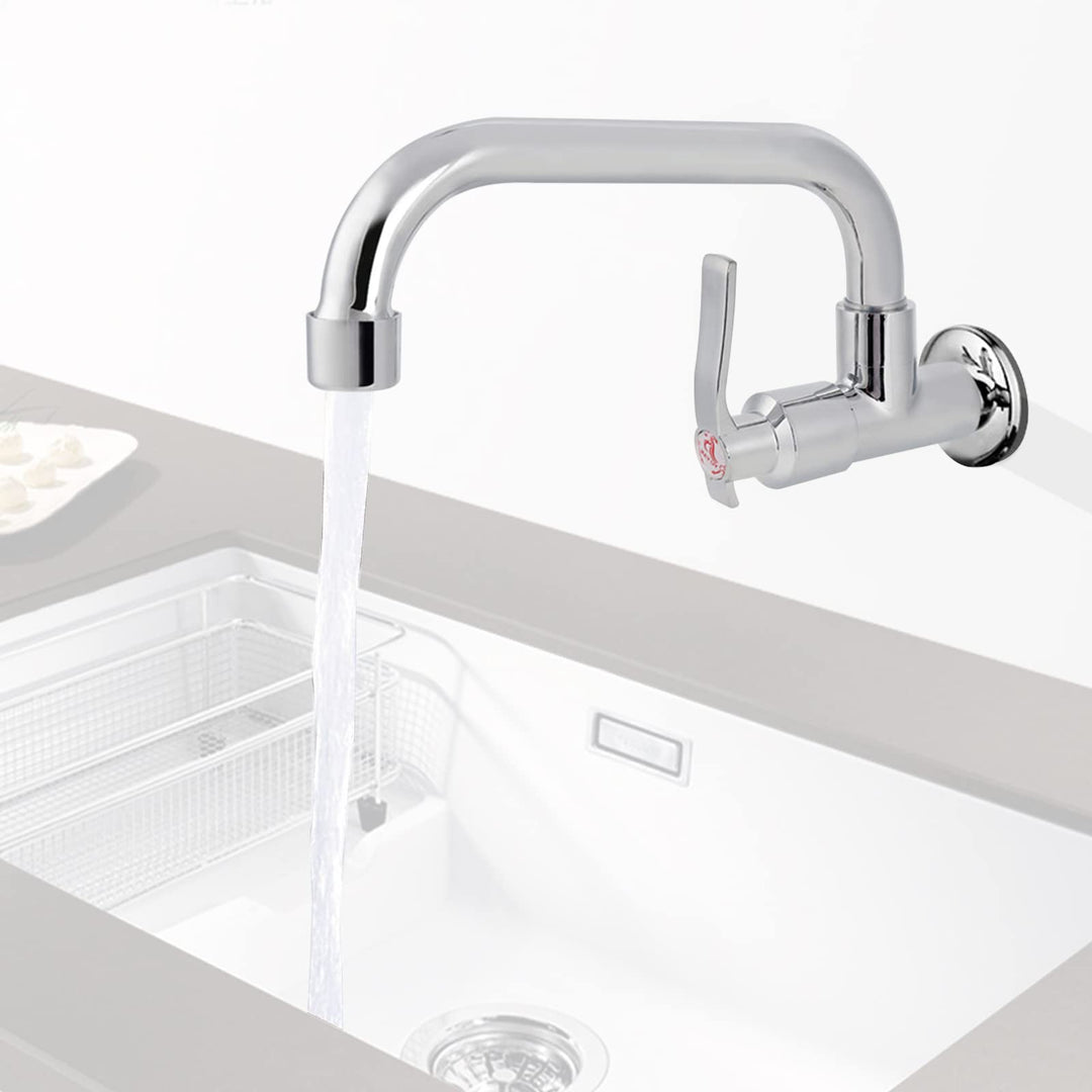 GAESHOW Kaltwasserhahn Wandmontage, Wand Wasserhahn Badezimmer 360° Rotation, Wasserhahn Kaltwasser,