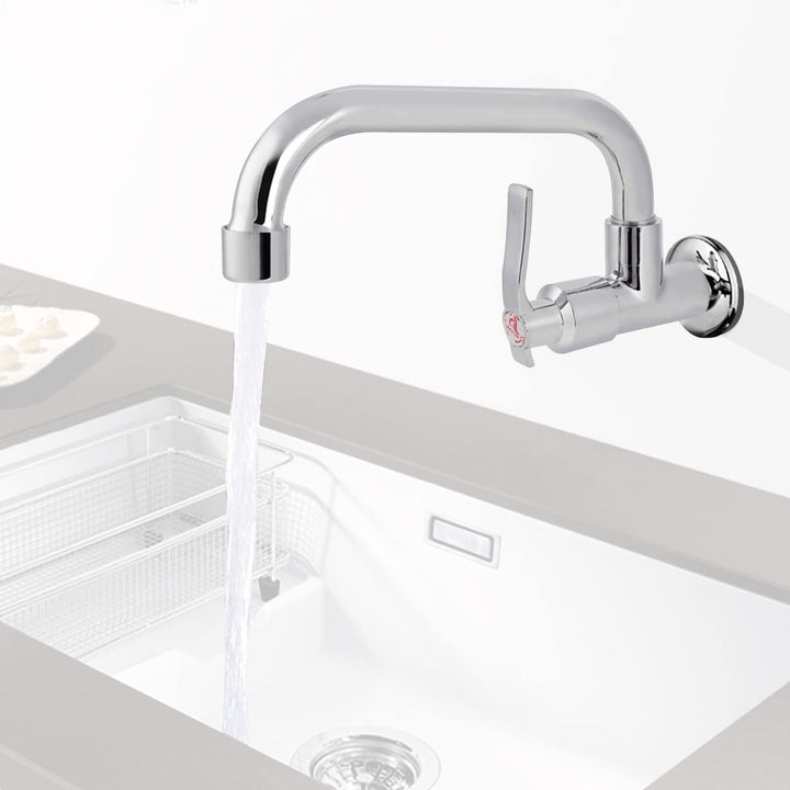 GAESHOW Kaltwasserhahn Wandmontage, Wand Wasserhahn Badezimmer 360° Rotation, Wasserhahn Kaltwasser,